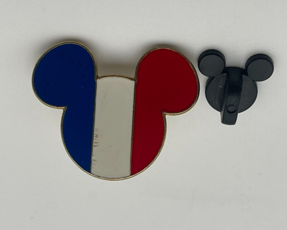 Disney Trading Pin, Mickey Head Icon, France, Flag, Epcot, 2007